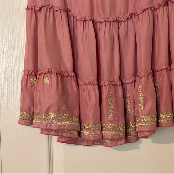 Vintage Y2K Silk Rangoon Skirt with Gold Details - Picture 2 of 11